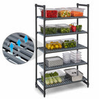 Thumbnail image #3 for Cambro Camshelving® Basics Plus CBU243064V5580 5-Tier Vented Polymer Shelving Starter Unit, 30 x 24 x 64 Inches, Brushed Graphite