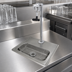 Thumbnail image #3 for BK Resources BK-WS-1SGF-G Lead-Free Drop-In Stainless Steel Glass Filler Water Station with Sink, Faucet & Locking Clip