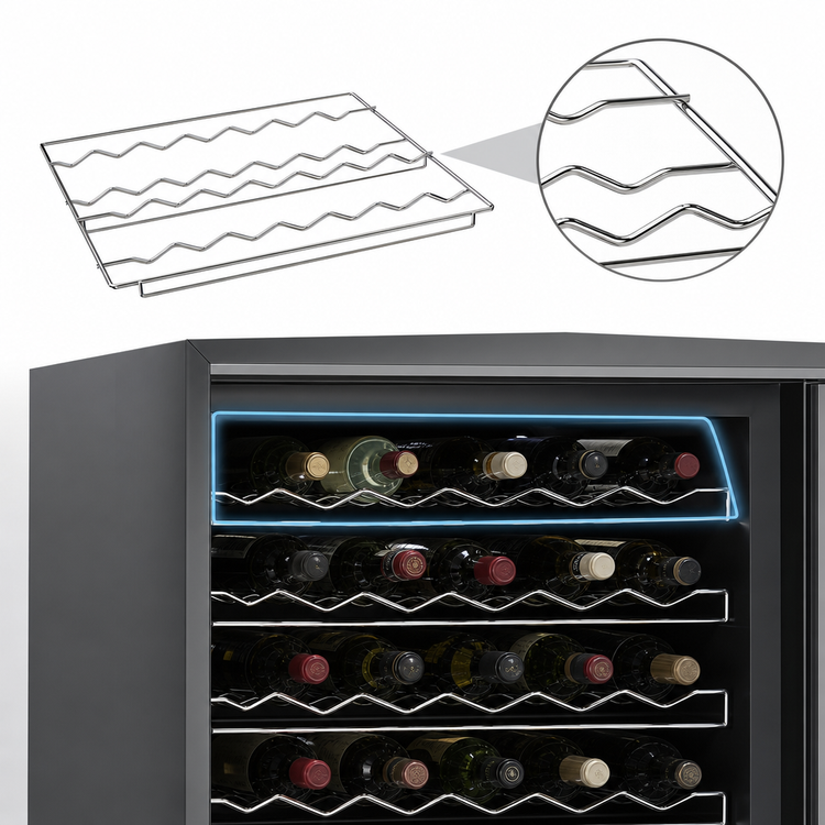 Product image #3 for Curved Chrome Wine Rack for MMR27, 14-Bottle Capacity