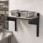 Thumbnail image #4 for Cambro Camshelving® Elevation EWSSK1830S1580 Solid Wall-Mounted Shelf Kit, 18 x 30 Inches, 15-Inch Uprights, Brushed Graphite