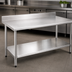 Thumbnail image #3 for Deluxe Series 60 x 30 Inch Stainless Steel Work Table with 4-1/2 Inch Backsplash and Adjustable Undershelf