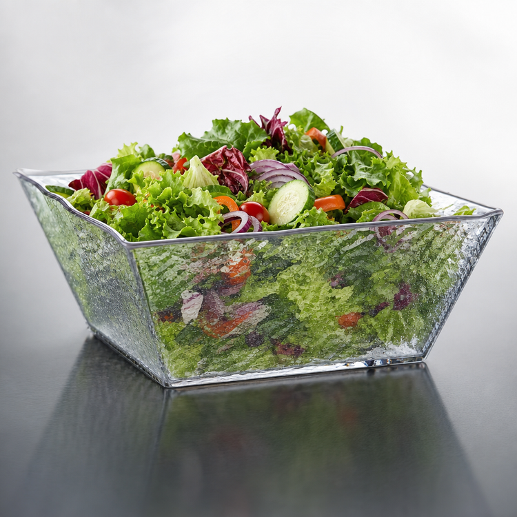 Product image #3 for American Metalcraft Rain Collection 125 oz. Clear Square Styrene Rain Bowl