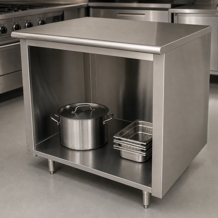Product image #3 for Advance Tabco Special Value Series 72-Inch x 30-Inch Flat Top Stainless Steel Open Base Work Table
