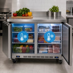 Thumbnail image #3 for Beverage Air WTRF48AHC 48-Inch Two-Section Dual-Temperature Worktop Refrigerator/Freezer, Stainless Steel, Left Refrigerator/Right Freezer