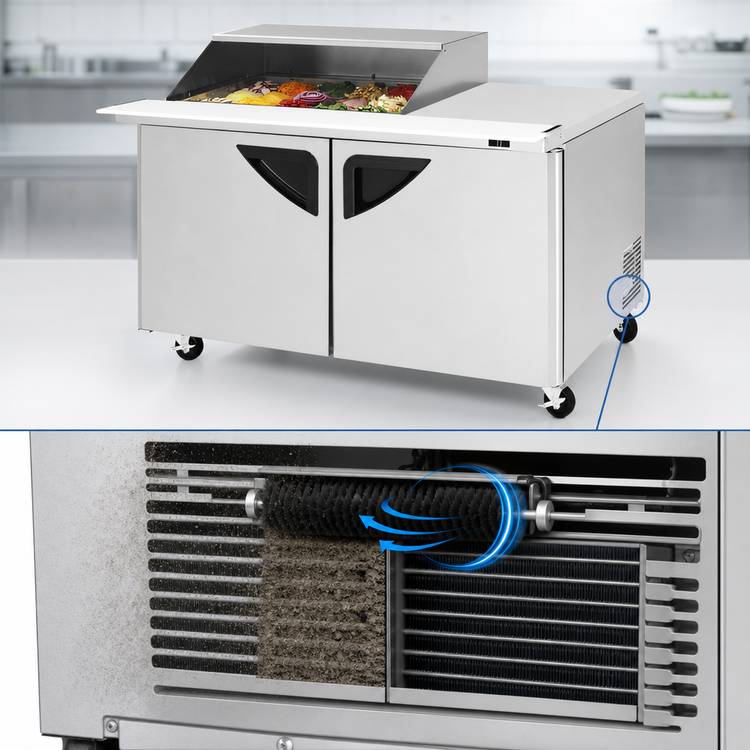 Product image #4 for Turbo Air Super Deluxe 60-Inch Two-Section Mega Top Sandwich/Salad Prep Table with Slide-Back Lid