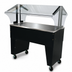 Thumbnail image #3 for Advance Tabco Triumph Supreme Portable Solid-Top Buffet Table with Double-Sided Sneeze Guard, 3-Pan Size, Black Vinyl-Clad Open Base