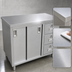 Thumbnail image #3 for Omcan USA 72-Inch Stainless Steel Enclosed Work Table with Sliding Doors and 3 Drawers