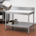 Thumbnail image #3 for New Age 96-inch x 24-inch Poly Top Work Table with 6-inch Backsplash and Open Aluminum Base