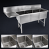 Thumbnail image #3 for John Boos B-Series 3-Compartment Sink with Left Drainboard, 76-3/16 Inch x 29-1/2 Inch, 16 Gauge Stainless Steel
