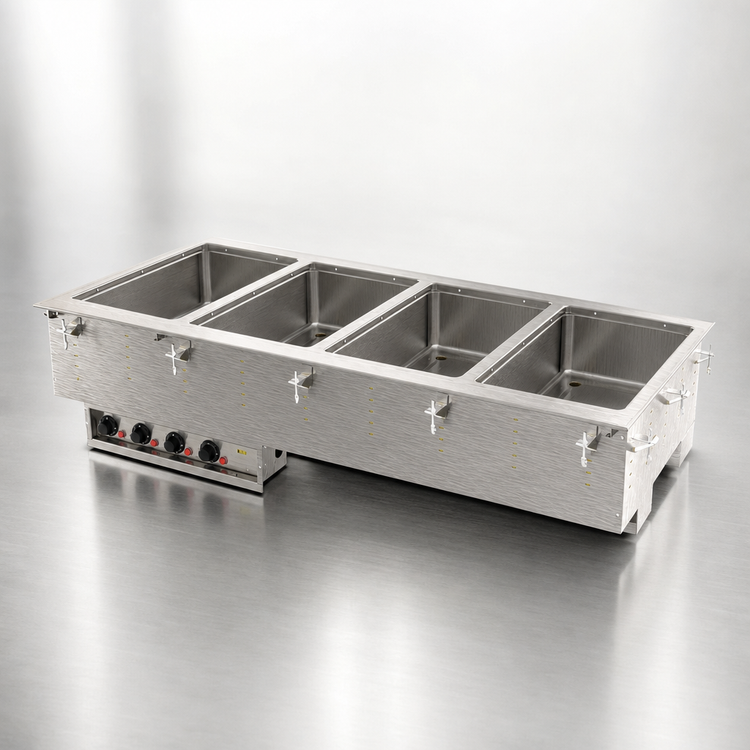 Product image #3 for Vollrath Four-Well Drop-In Electric Hot Food Well with Marine Grade 316 Stainless Steel Wells, 120V, Infinite Controls