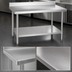 Thumbnail image #3 for Spec-Master Marine Series 108-Inch W x 36-Inch D Stainless Steel Work Table with 4-1/2-Inch Backsplash and Adjustable Galvanized Undershelf