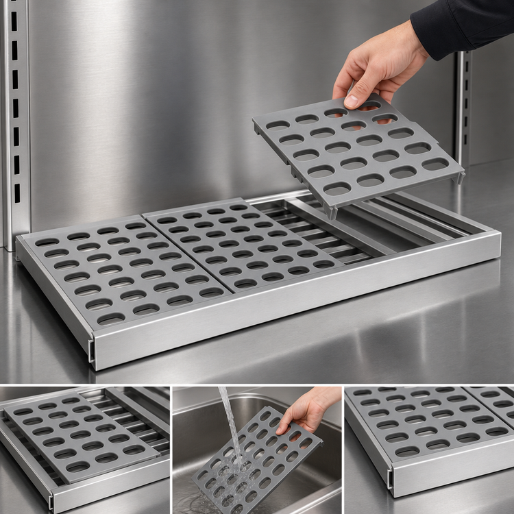 Product image #3 for Fermostock 47-Inch x 14-Inch Horizontal Vented Shelf with Removable Polymer Inserts
