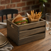 Thumbnail image #3 for Half-Size Vintage Rectangular Wood Serving Crate
