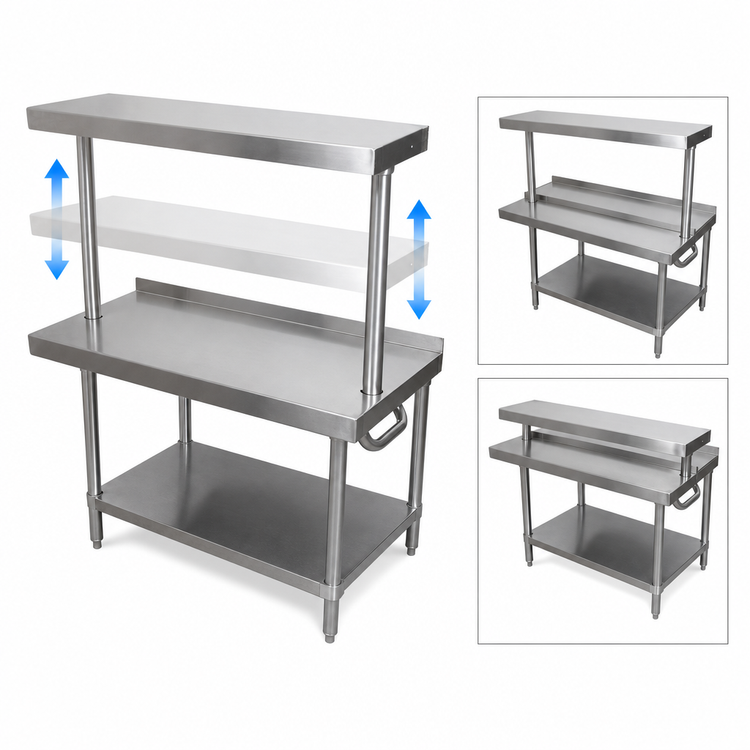Product image #3 for BK Resources Adjustable Stainless Steel Plate Shelf for EQ-WS36 Work Shelf