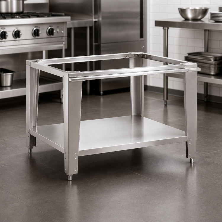 Product image #3 for Vulcan 48 x 42 x 33 Inch Stainless Steel Open Base Equipment Stand with Drip Tray