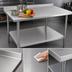 Thumbnail image #3 for John Boos Stallion 30-Inch x 30-Inch Corner Stainless Steel Work Table with 14-Gauge 300-Series Top, Rear Up-Turn and Undershelf