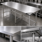 Thumbnail image #3 for Sapphire Manufacturing SMTO-2484G 84-Inch x 24-Inch Stainless Steel Work Table, Reinforced 18/400 Top, Open Galvanized Base