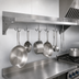 Thumbnail image #3 for BK Resources Economy Wall-Mounted Stainless Steel Pot Rack Overshelf, 96 x 12 Inches, 8 Hooks