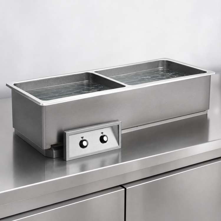 Product image #3 for Randell Drop-In Electric Hot Food Well for 1 Full-Size Pan, Wet Operation, With Drain
