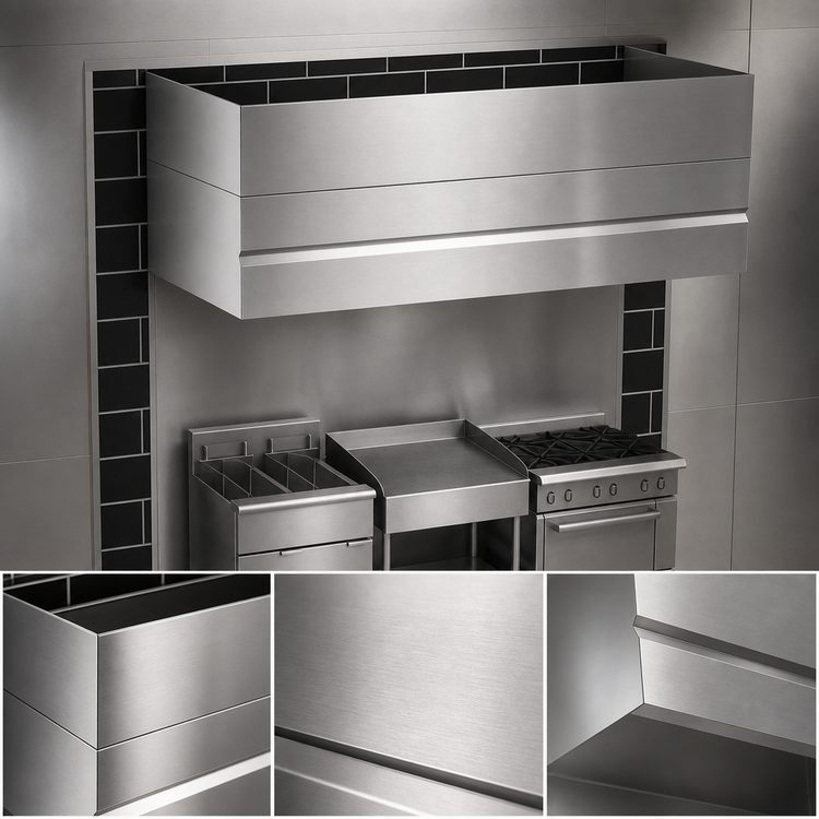 Product image #4 for Avtec SimpleSpec Type I Wall-Mounted Box Canopy Hood, 72 x 60 x 24 Inches, 1800 CFM