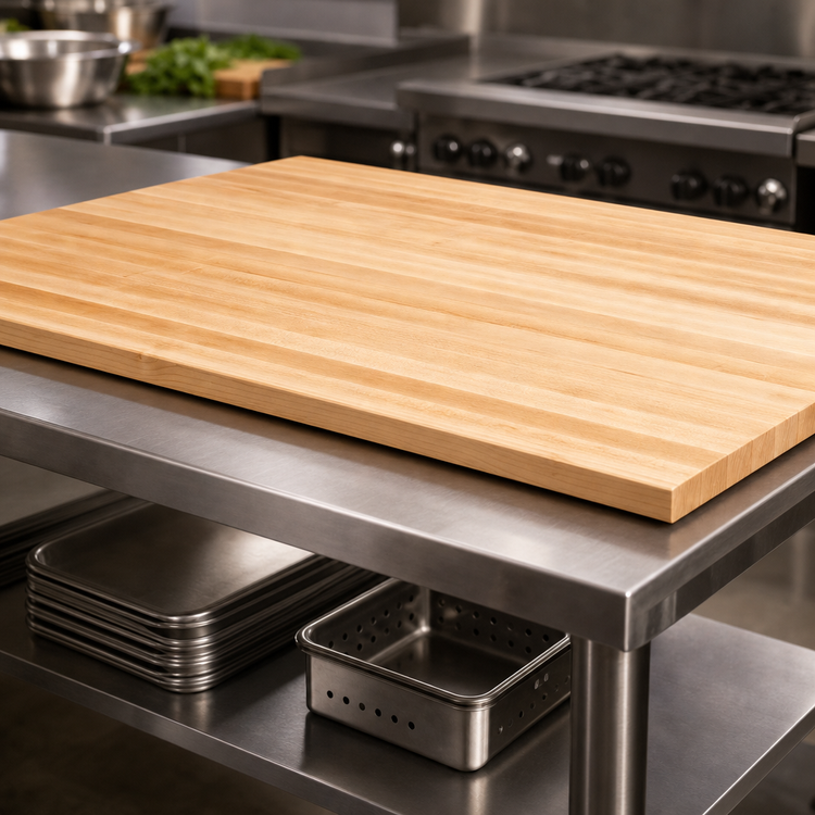 Product image #3 for Boos Block Edge Grain Maple Kitchen Countertop with Full-Length Rails, 132 x 48 x 1-3/4 Inches, Penetrating Oil Finish