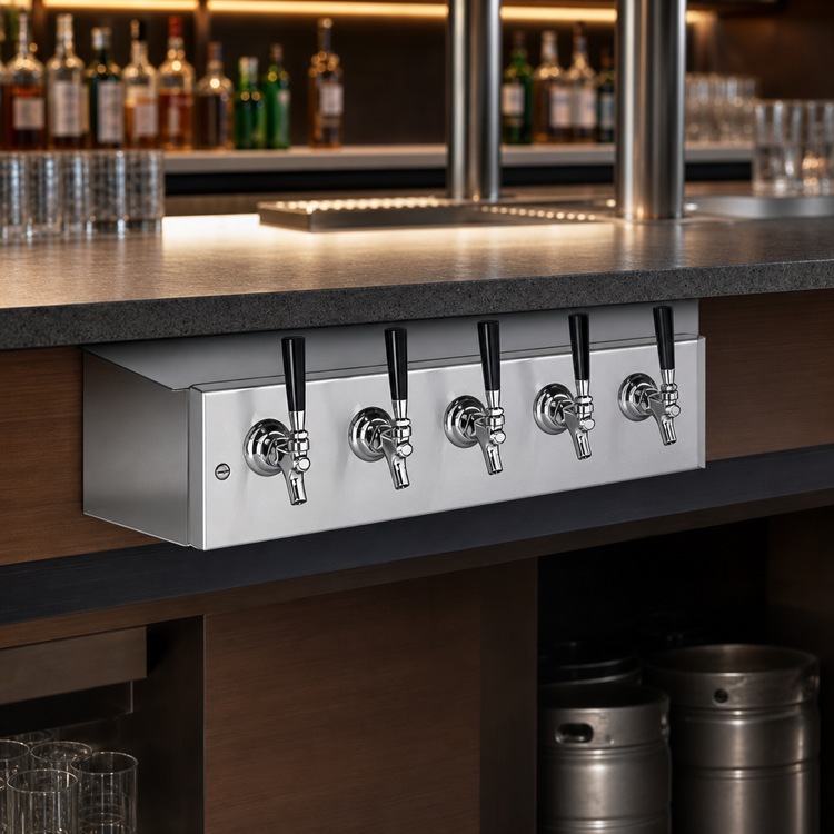 Product image #3 for Perlick 4060A7B 7-Faucet Space Saver Glycol-Cooled Underbar Draft Beer Dispensing Head