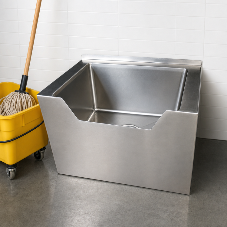 Product image #3 for Advance Tabco 9-OP-48DF Drop Front Floor-Mounted Stainless Steel Mop Sink