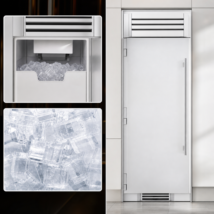 Product image #3 for True Residential 30-Inch Single-Section Freezer Column with Integrated Ice Maker, Right-Hinged Stainless Steel Solid Door