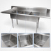 Thumbnail image #3 for BK Resources Soiled Dishtable With 3-Compartment Sink, Left-to-Right Operation, 100 Inch x 30-1/2 Inch