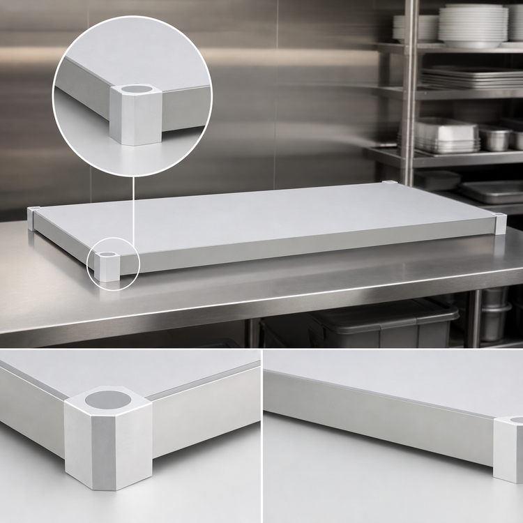 Product image #4 for New Age Adjust-A-Shelf Solid Brute Series Aluminum Commercial Shelf, 54 x 20 Inches, 800 lb Capacity