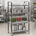 Thumbnail image #3 for Cambro Camshelving® Elements EXU213072VS4480 4-Tier Stationary Starter Shelving Unit, Gray Composite, 30"W x 21"D x 72"H, 3 Vented + 1 Solid