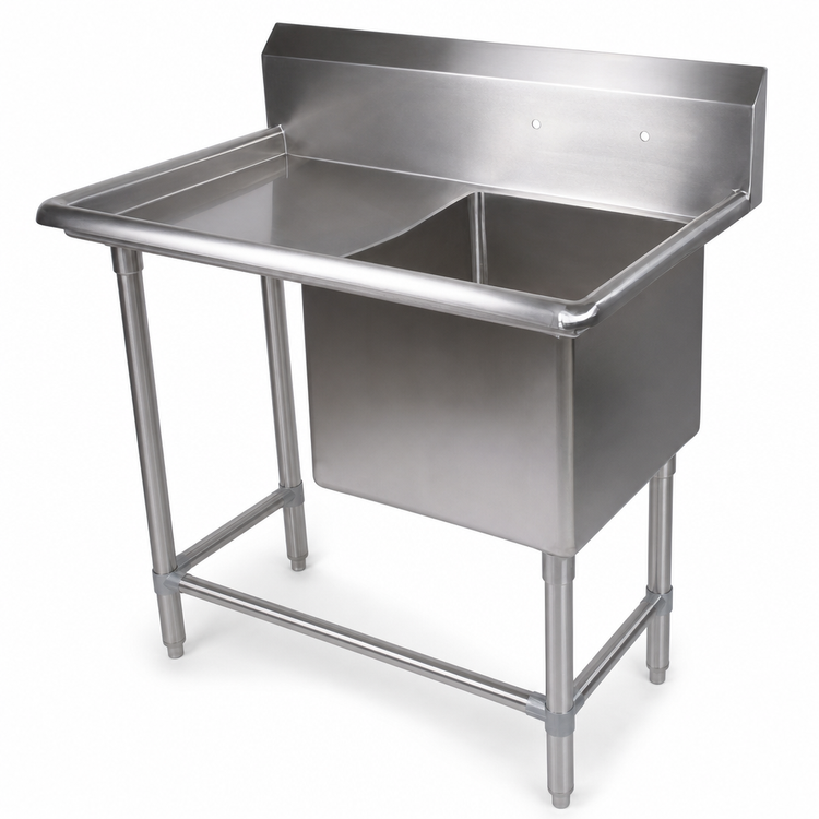Product image #3 for John Boos Pro-Bowl 1-Compartment Stainless Steel Sink with Left Drainboard and 10-Inch Backsplash, 40-3/16-Inch Wide