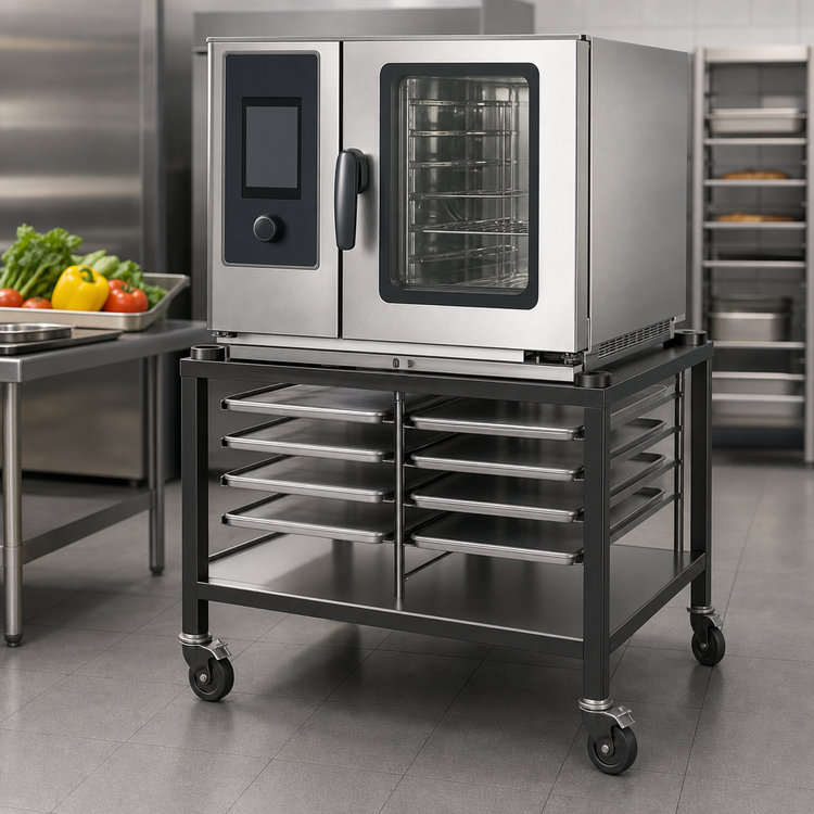 Product image #2 for Alto-Shaam Large Combi Oven Equipment Stand with Casters, Shelf and Slides