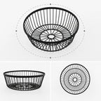 Thumbnail image #3 for American Metalcraft WBBR80 8-Inch Round Black Metal Wire Serving Basket, 2-3/4-Inch High Case of 48