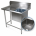 Thumbnail image #3 for John Boos Pro-Bowl 1-Compartment Freestanding Stainless Steel Sink with Left Drainboard