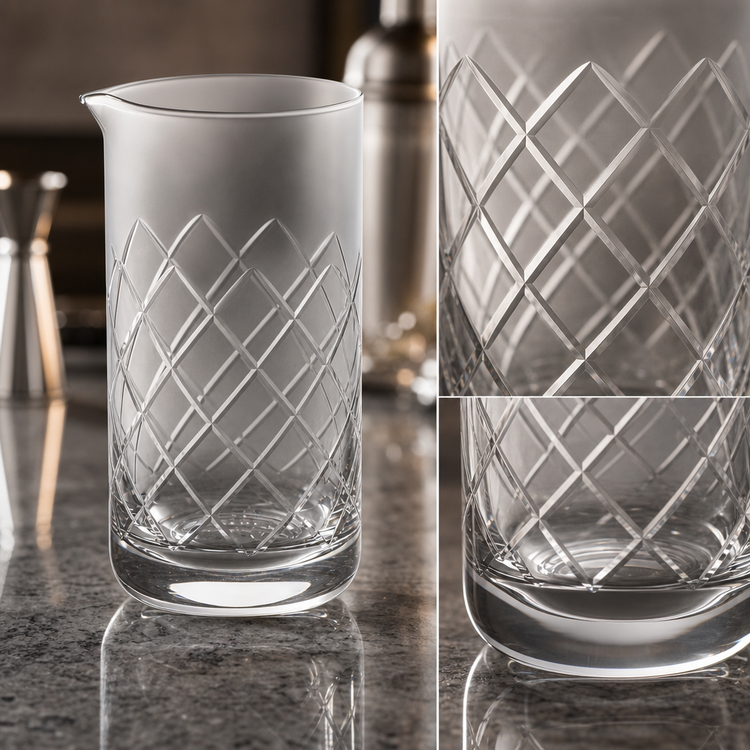 Product image #3 for 25 oz Clear Hand-Cut Diamond Mixing Glass