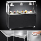 Thumbnail image #3 for Vollrath 2-Series Affordable Portable™ 38725A 60-Inch Mobile Open Storage Utility Station with Stainless Steel Top and Buffet Breath Guard