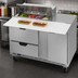 Thumbnail image #4 for Beverage-Air SPED60HC-08C-2 60-Inch Two-Section Refrigerated Sandwich Prep Table with 1 Door, 2 Drawers, 8-Pan Top and 17-Inch Cutting Board