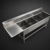 Thumbnail image #3 for John Boos Pro-Bowl 4-Compartment Stainless Steel Sink with Left Drainboard, 18