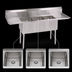 Thumbnail image #3 for John Boos E-Series 84 Inch 3-Compartment Sink with Left and Right Drainboards