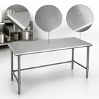 Thumbnail image #3 for Eagle Group BlendPort® BPT-3060GTB 60 x 30 in 430 Stainless Steel Open-Base Work Table with Rolled Rim Edge