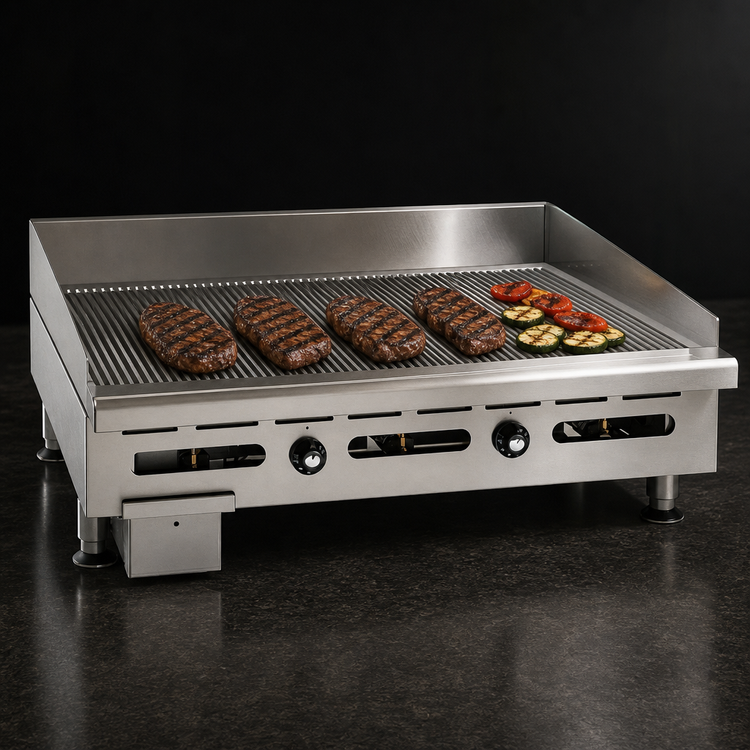 Product image #3 for Imperial IGG-60 60-Inch Grooved Countertop Gas Griddle, 24-Inch Deep Cooking Surface