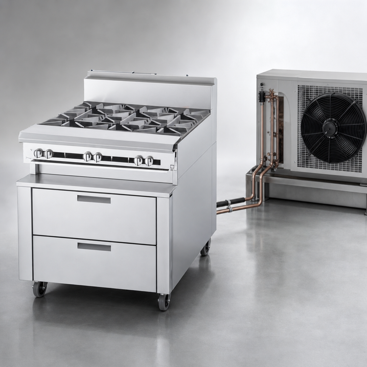 Product image #3 for Garland Polar Cuisine 54-Inch Two-Section Remote Freezer Base with Four 19-Inch Drawers