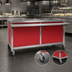 Thumbnail image #3 for Director's Choice DCS4-HFU-B-3 Mobile 4-Well Electric Hot Food Table with Red Laminate Panel