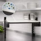 Thumbnail image #4 for Cambro Camshelving® Elevation EWSSK2124S1580 Solid Plastic Wall-Mounted Shelving Kit, 21 x 24 Inches, Brushed Graphite, Antimicrobial