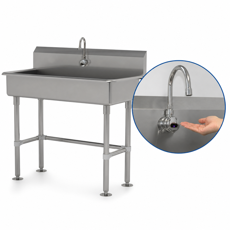 Product image #3 for Advance Tabco One-Station ADA Floor-Mounted Service Sink with Electronic Faucet, 40-Inch Wide