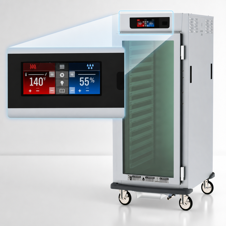 Product image #3 for Metro C5 9 Series 3/4 Height Mobile Controlled Humidity Heated Holding and Proofing Cabinet with Glass Door, Lip Load Slides, and 29 Pan Capacity