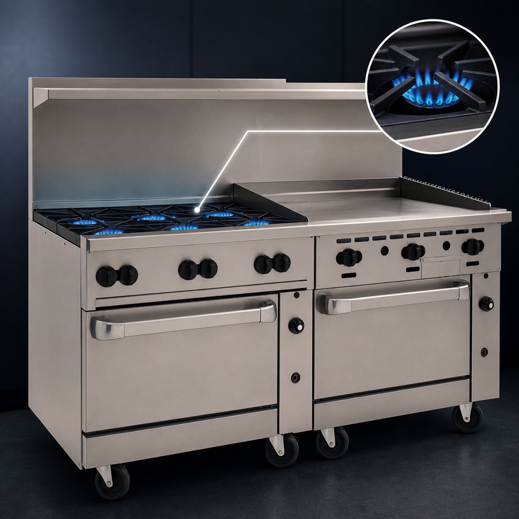 Product image #3 for Wolf Challenger XL 72-Inch Gas Restaurant Range with 6 Open Burners, 36-Inch Griddle and 2 Ovens