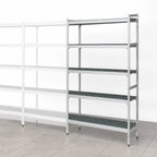Thumbnail image #3 for Fermod Fermostock 5R38A83-E 5-Tier Perforated Polymer Shelving Unit Add-On, 38W x 14D x 83H, Gray