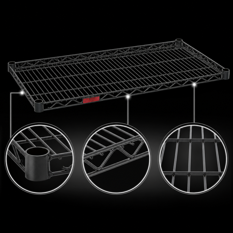 Product image #3 for Eagle Group Stand-Outs Decorative Wire Shelf with QuadTruss Design, 72" W x 24" D, Black Epoxy